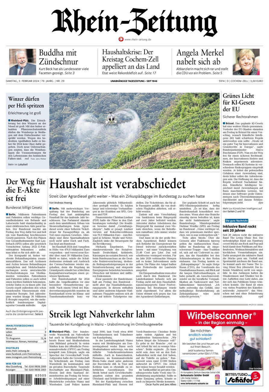 Rhein-Zeitung Kreis Cochem-Zell vom Samstag, 03.02.2024