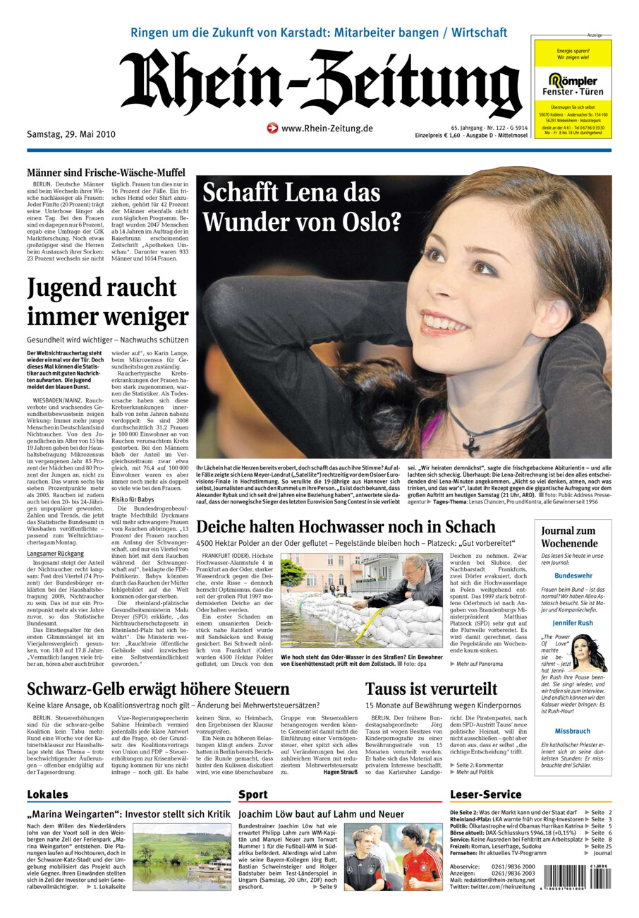 Rhein-Zeitung Kreis Cochem-Zell vom Samstag, 29.05.2010