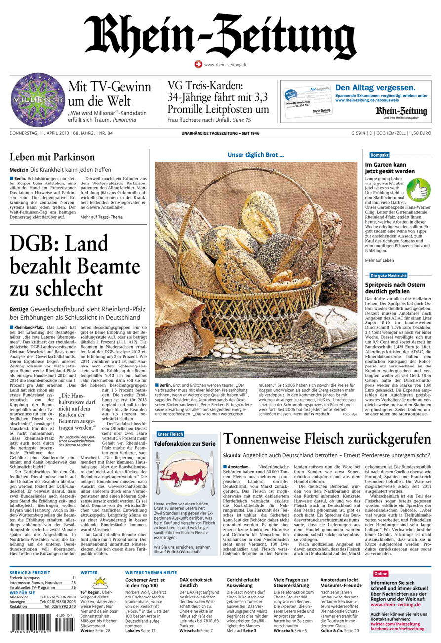 Rhein-Zeitung Kreis Cochem-Zell vom Donnerstag, 11.04.2013