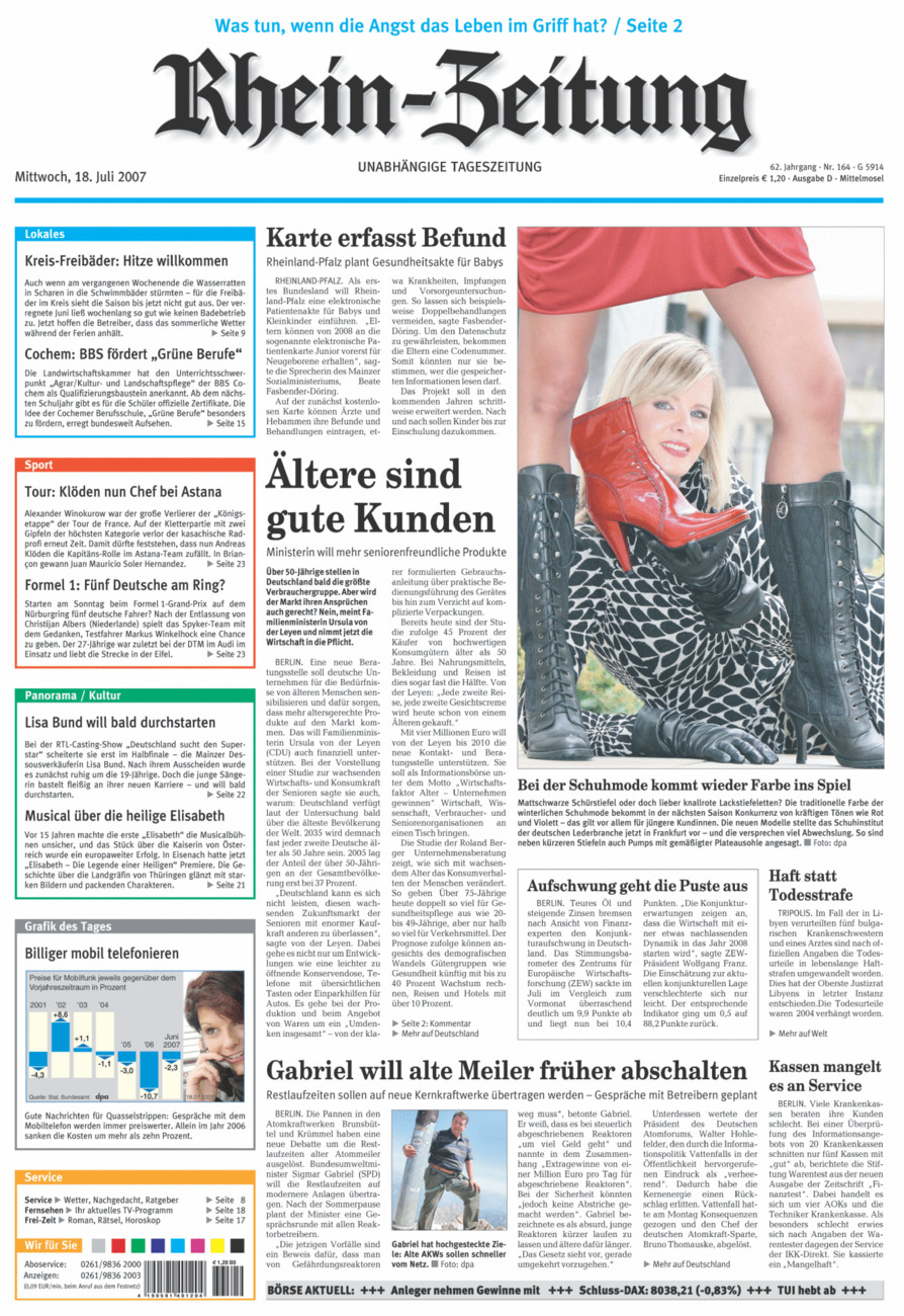 Rhein-Zeitung Kreis Cochem-Zell vom Mittwoch, 18.07.2007