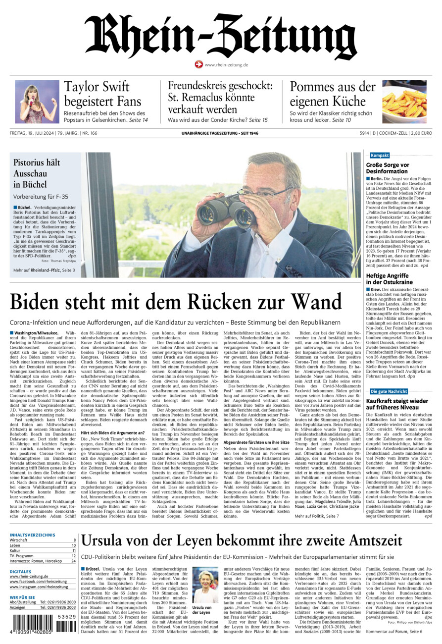 Rhein-Zeitung Kreis Cochem-Zell vom Freitag, 19.07.2024