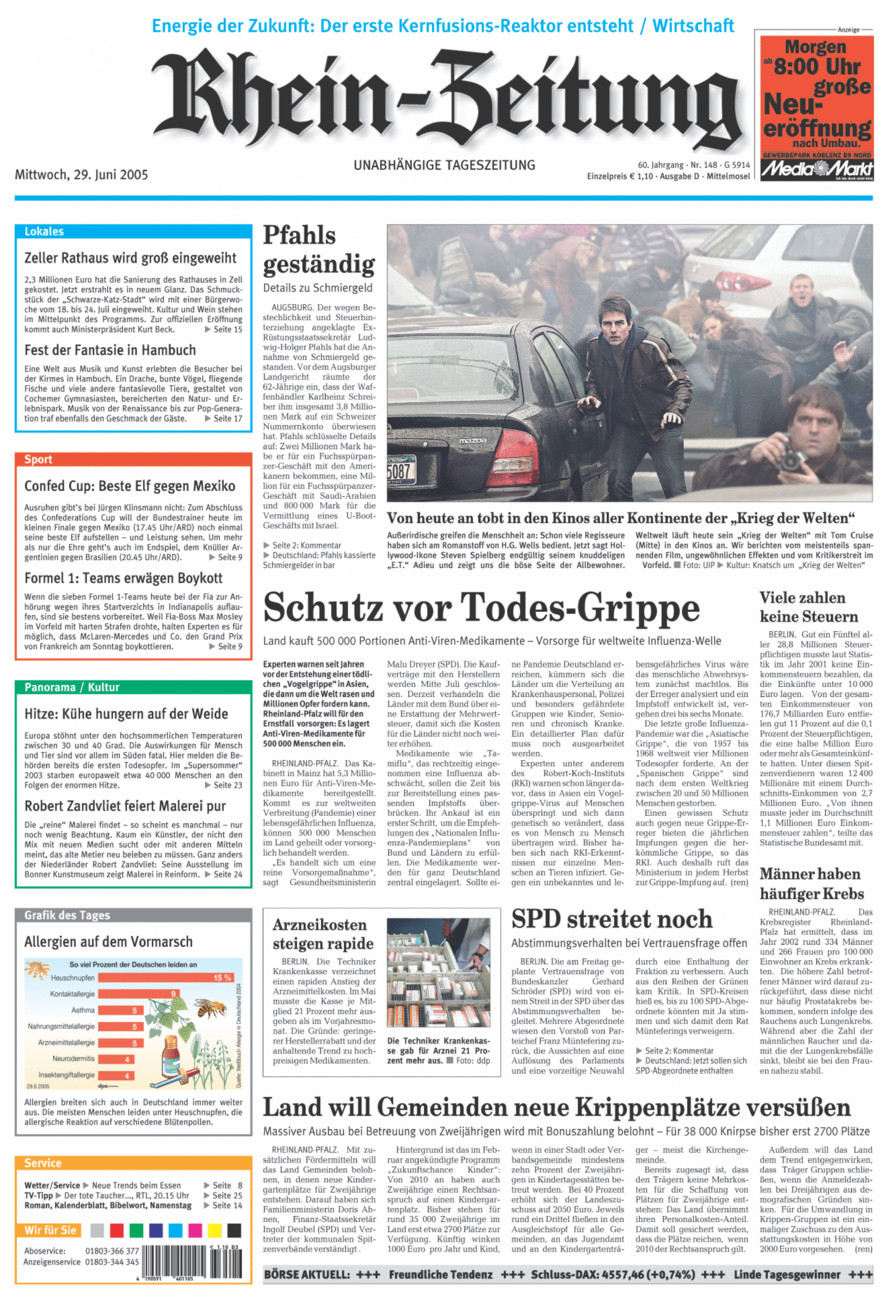 Rhein-Zeitung Kreis Cochem-Zell vom Mittwoch, 29.06.2005