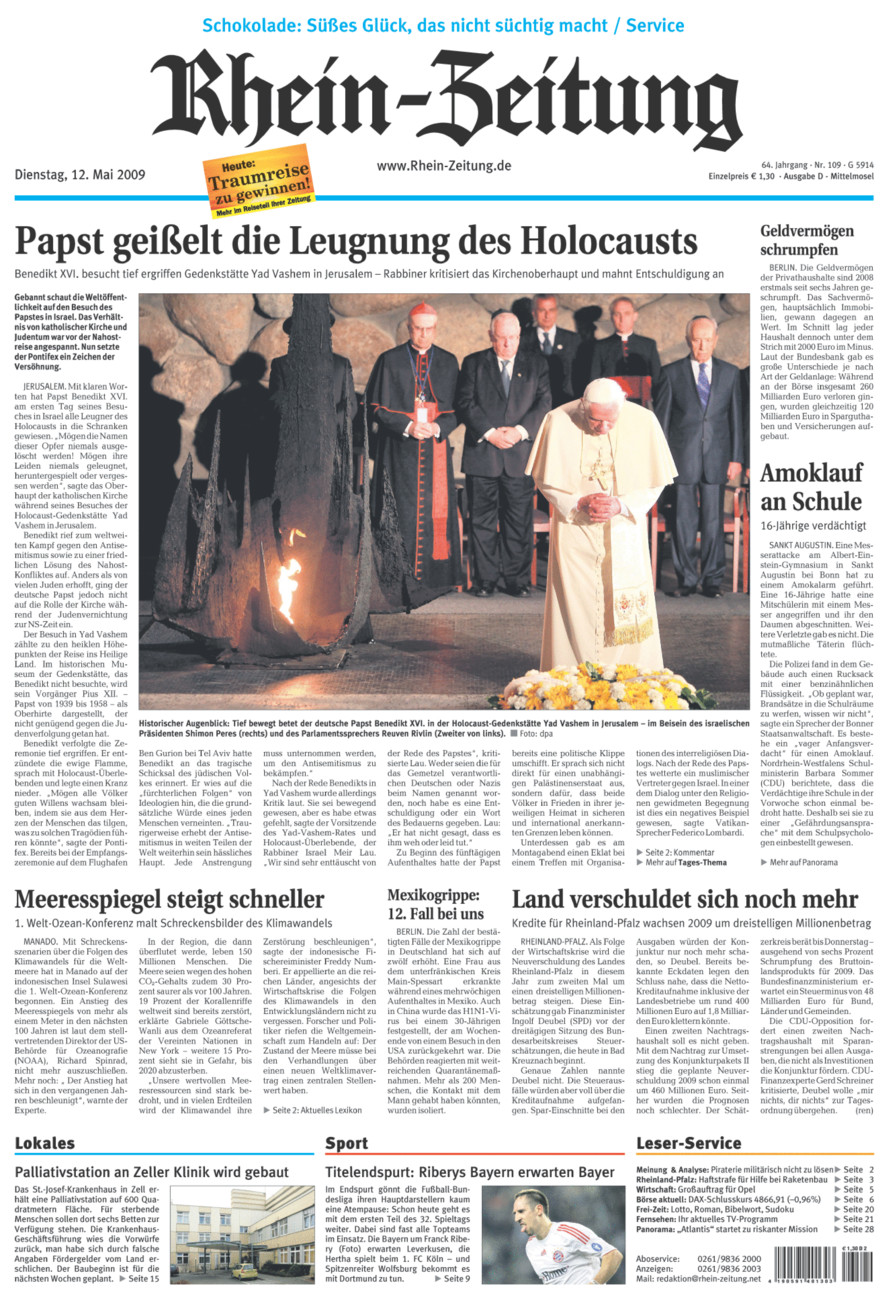 Rhein-Zeitung Kreis Cochem-Zell vom Dienstag, 12.05.2009