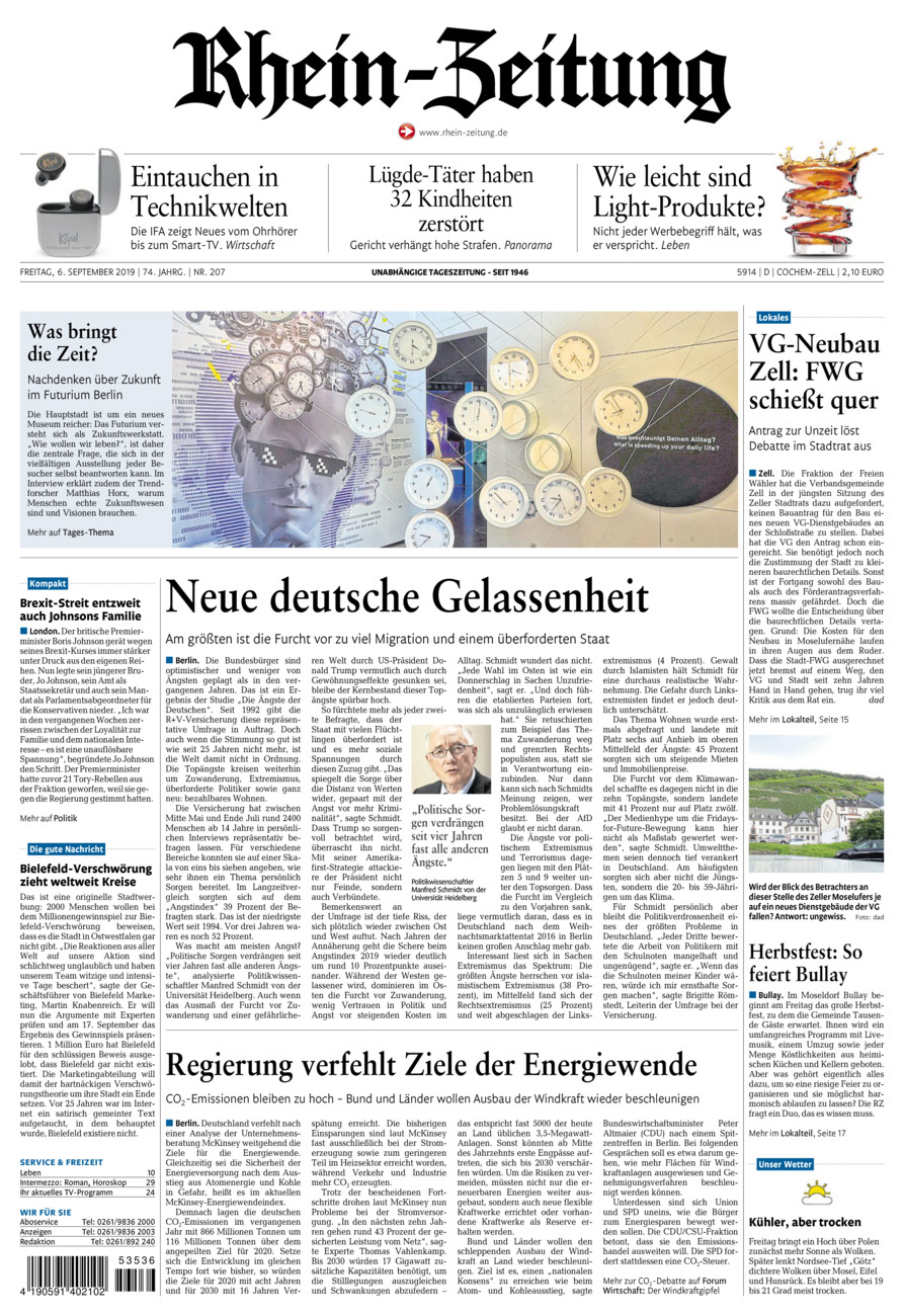 Rhein-Zeitung Kreis Cochem-Zell vom Freitag, 06.09.2019