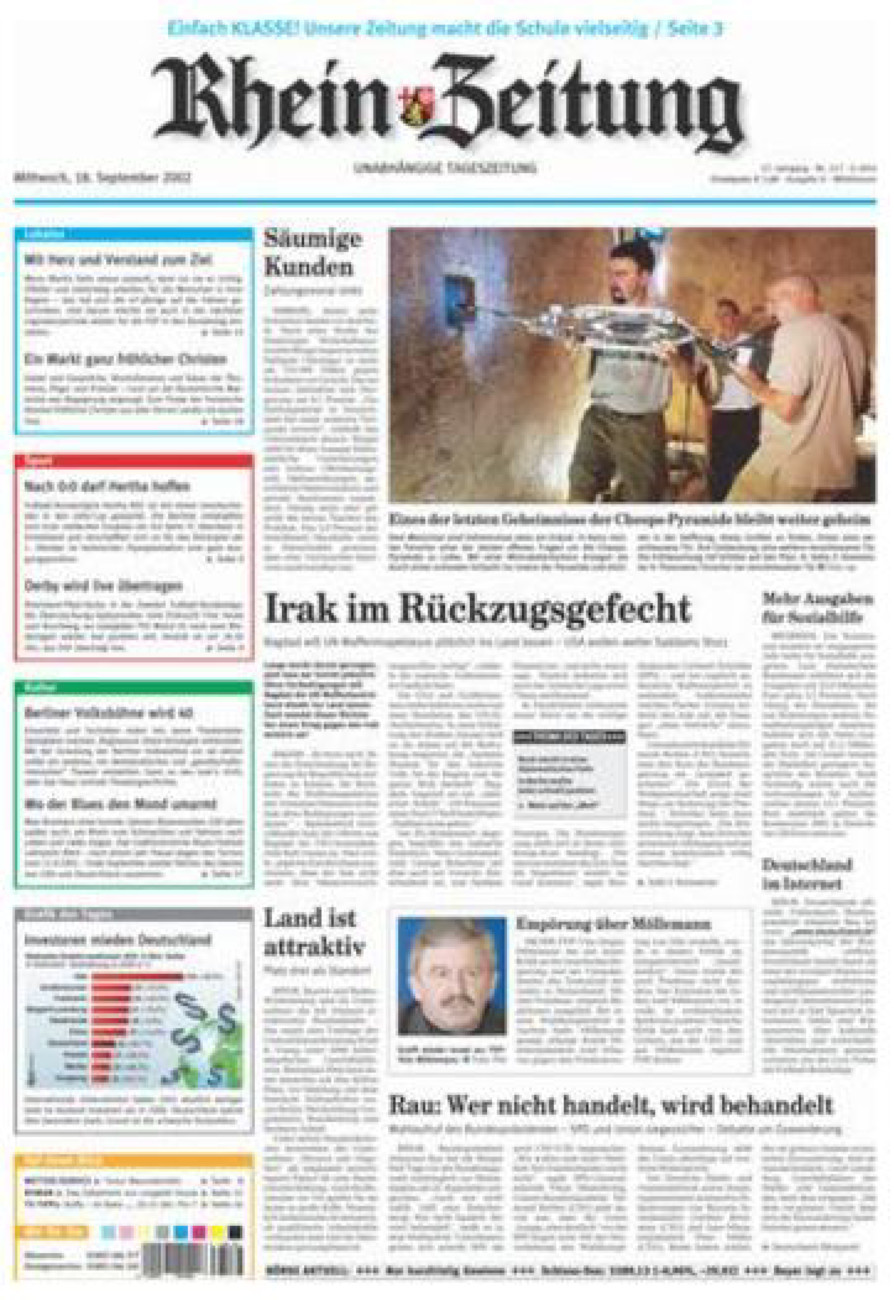Rhein-Zeitung Kreis Cochem-Zell vom Mittwoch, 18.09.2002