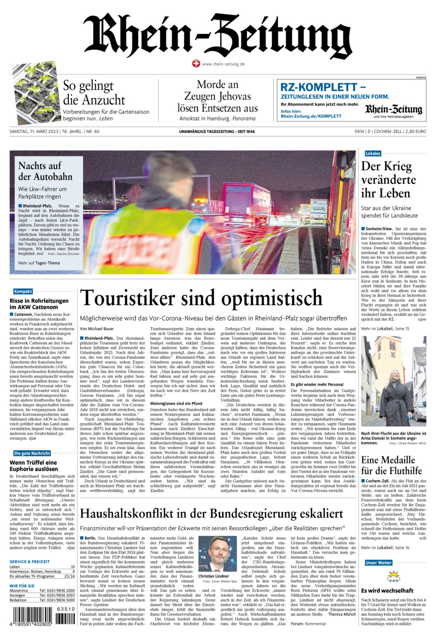Rhein-Zeitung Kreis Cochem-Zell vom Samstag, 11.03.2023
