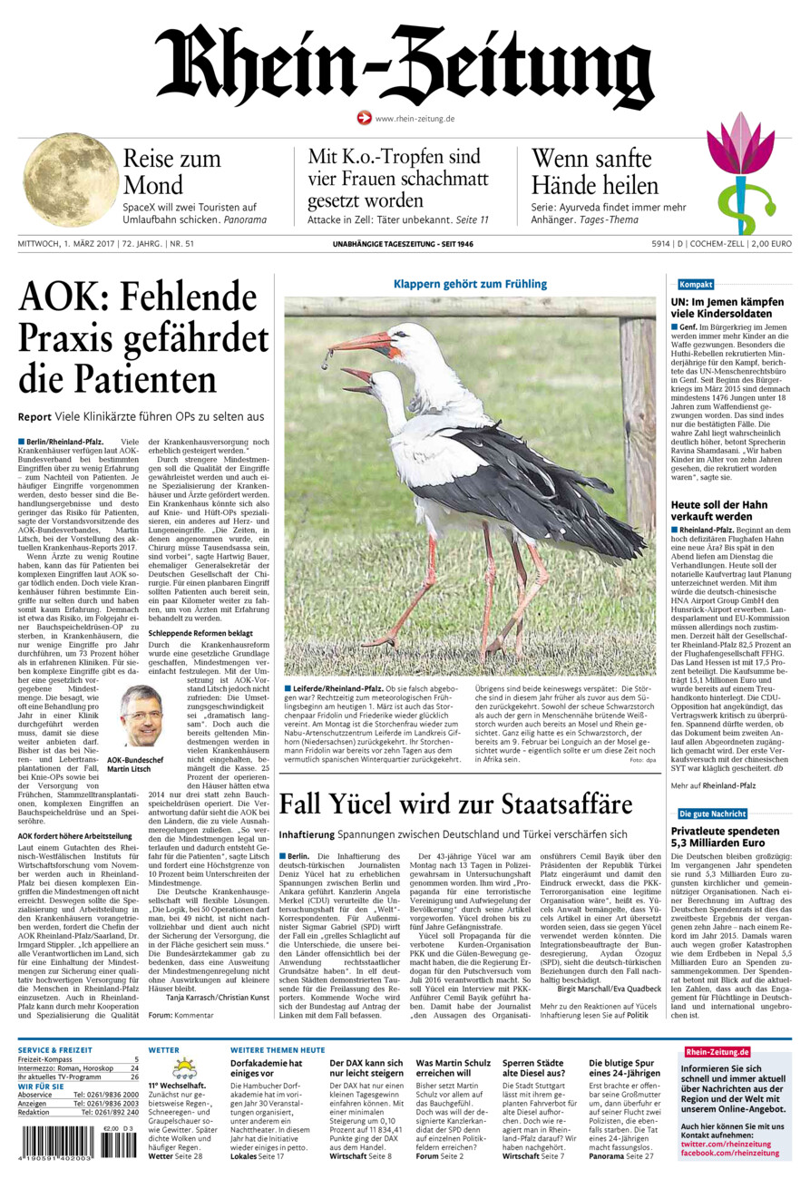 Rhein-Zeitung Kreis Cochem-Zell vom Mittwoch, 01.03.2017