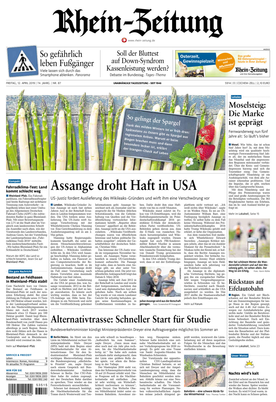 Rhein-Zeitung Kreis Cochem-Zell vom Freitag, 12.04.2019