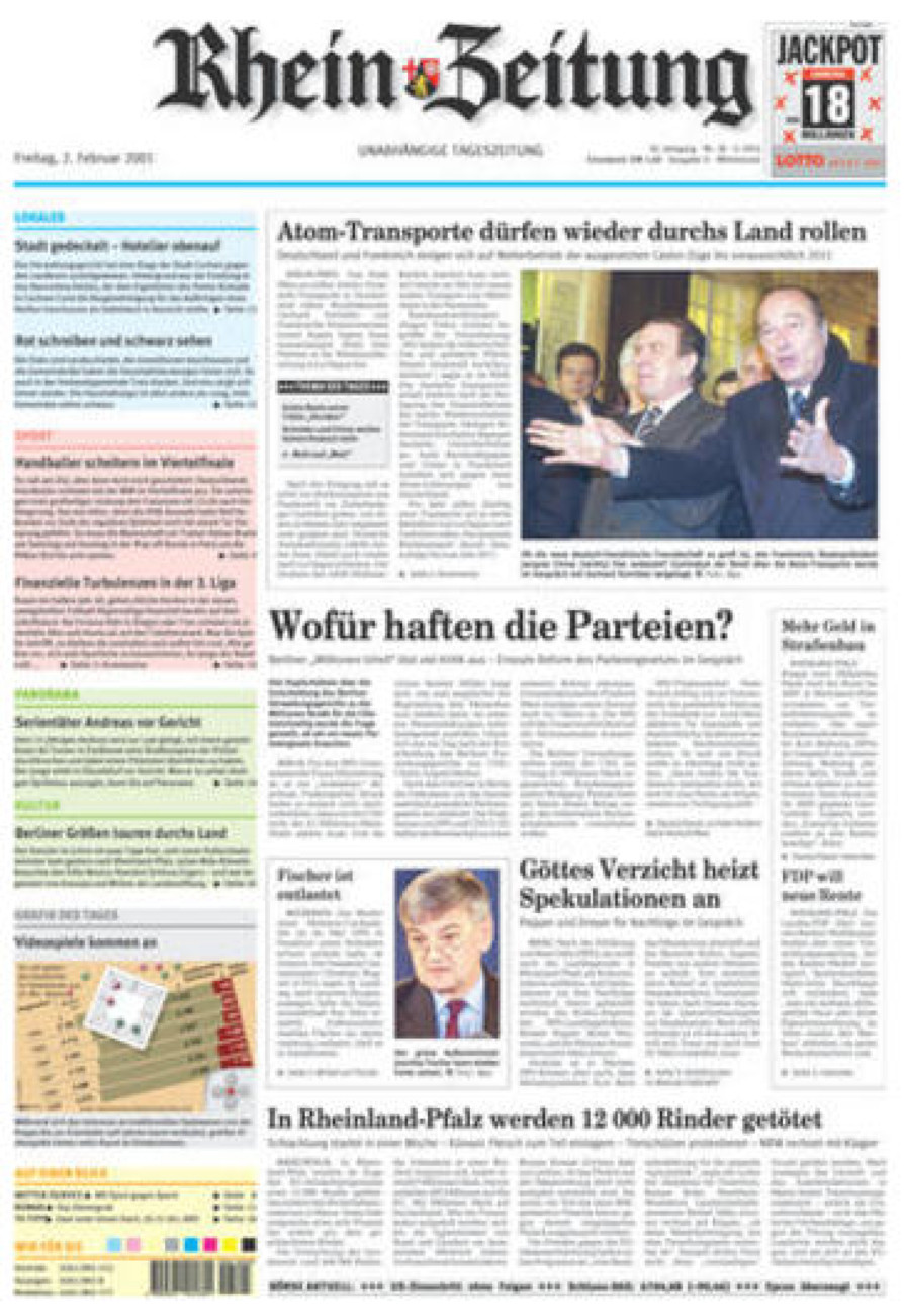 Rhein-Zeitung Kreis Cochem-Zell vom Freitag, 02.02.2001