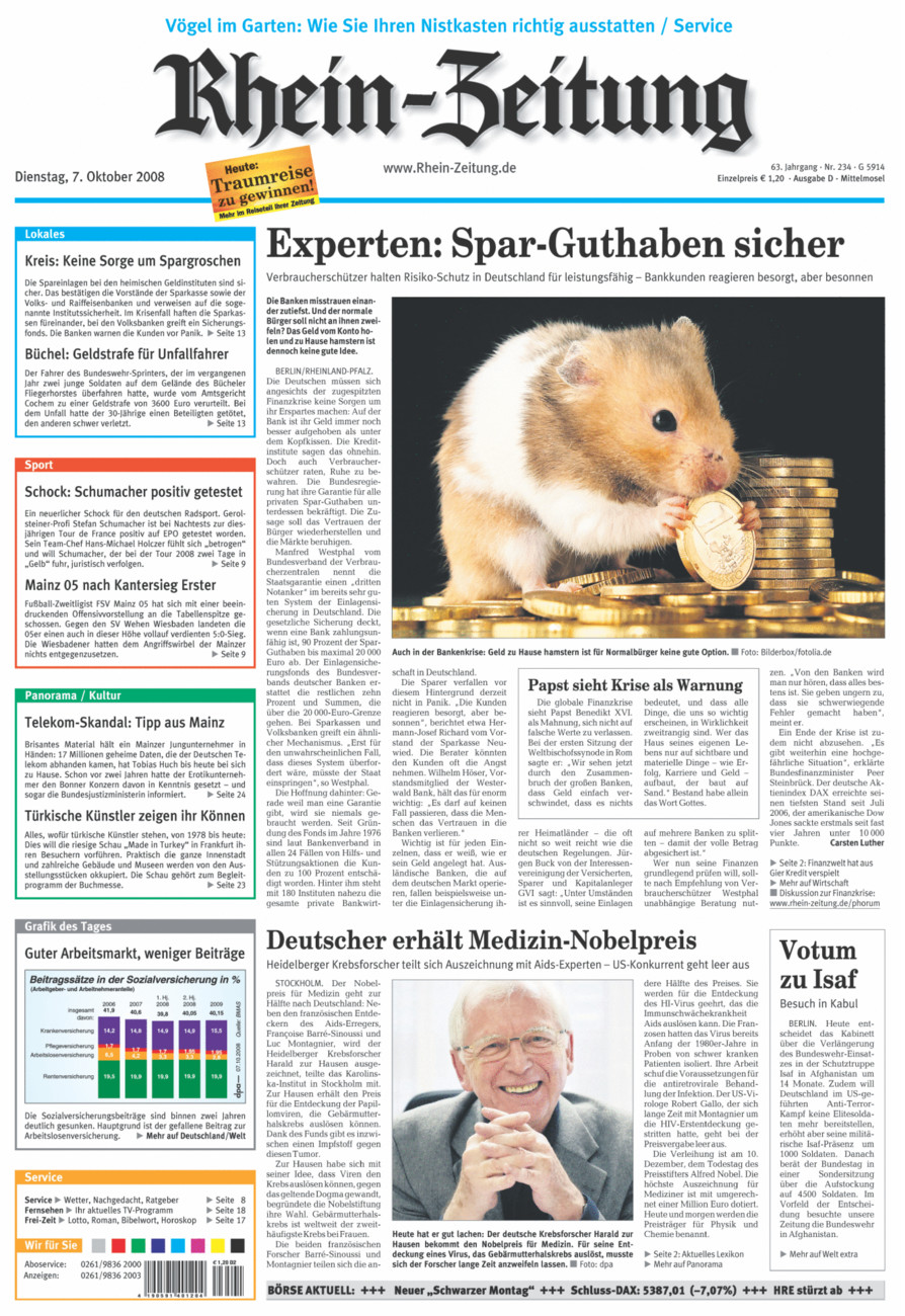 Rhein-Zeitung Kreis Cochem-Zell vom Dienstag, 07.10.2008