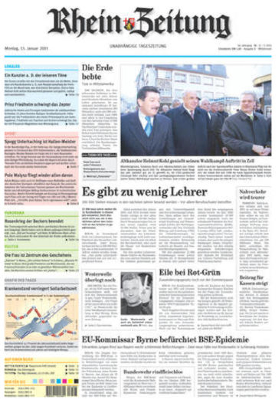 Rhein-Zeitung Kreis Cochem-Zell vom Montag, 15.01.2001