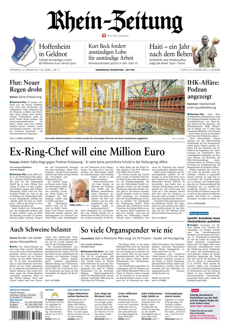 Rhein-Zeitung Kreis Cochem-Zell vom Mittwoch, 12.01.2011