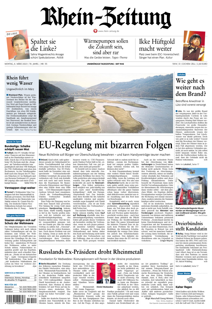 Rhein-Zeitung Kreis Cochem-Zell vom Montag, 06.03.2023