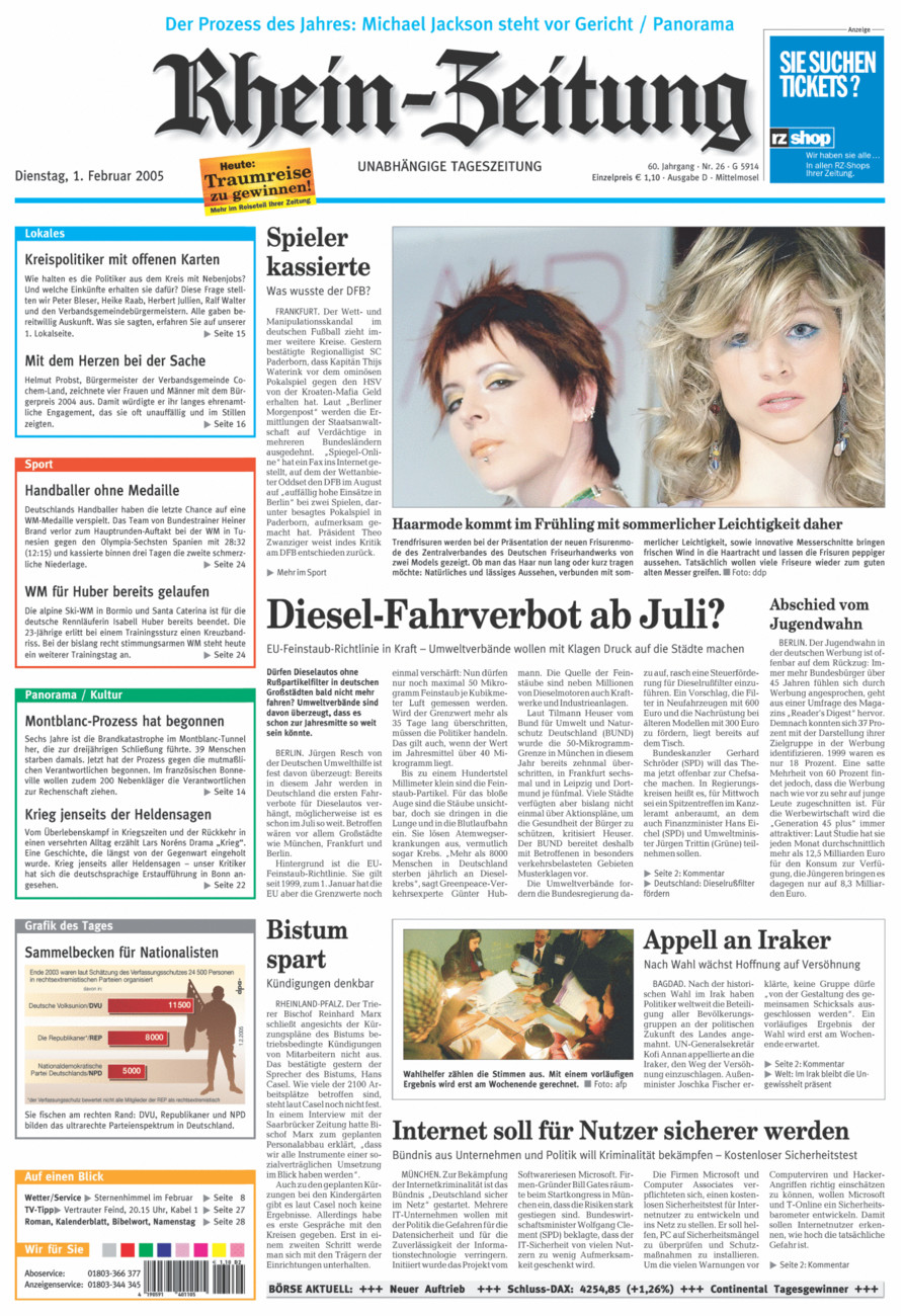 Rhein-Zeitung Kreis Cochem-Zell vom Dienstag, 01.02.2005