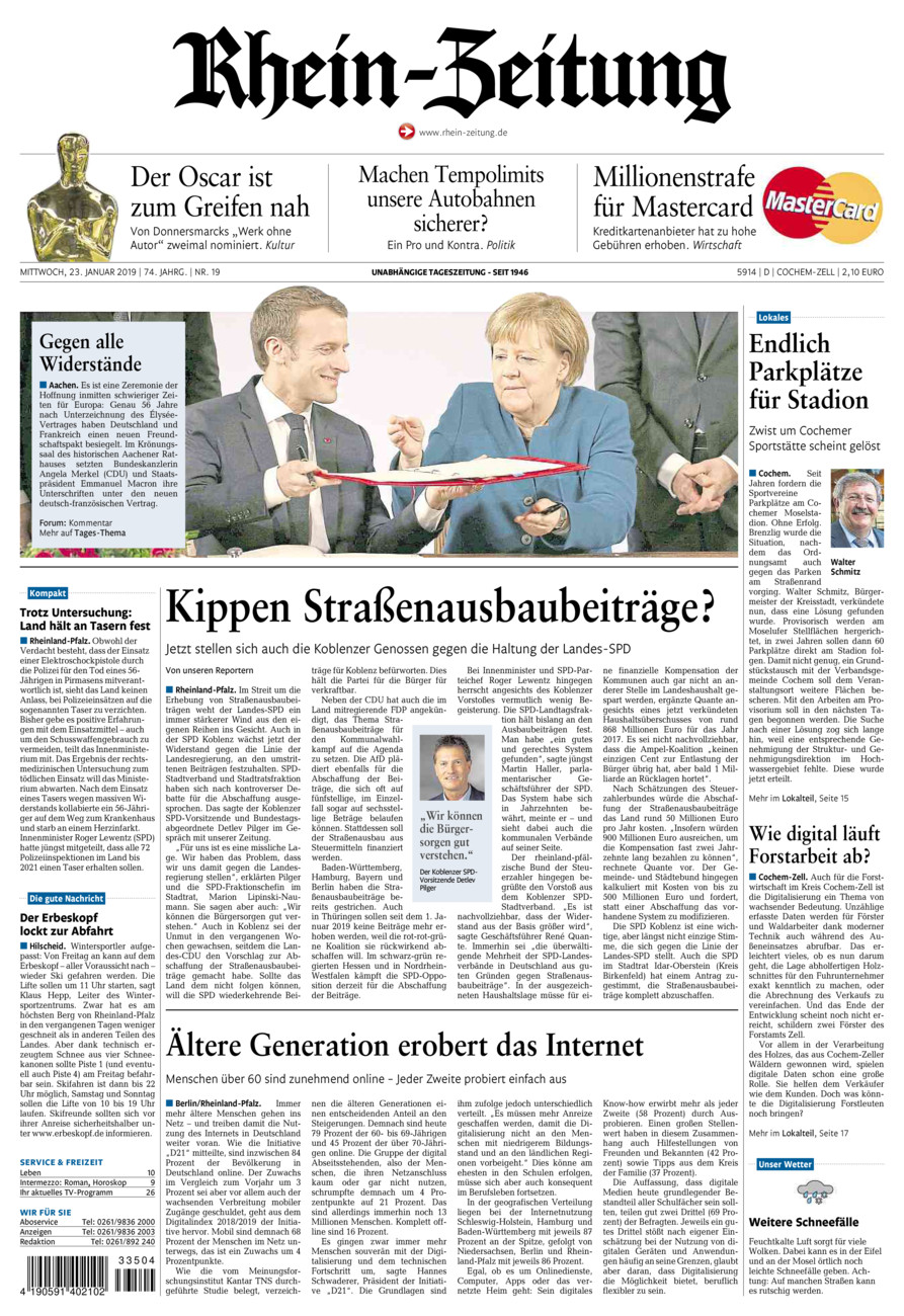 Rhein-Zeitung Kreis Cochem-Zell vom Mittwoch, 23.01.2019