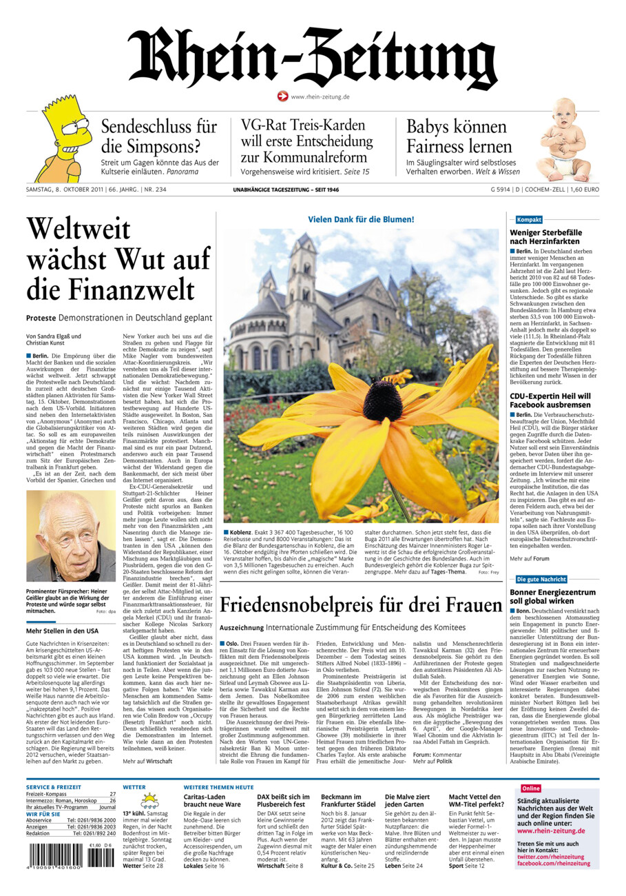Rhein-Zeitung Kreis Cochem-Zell vom Samstag, 08.10.2011