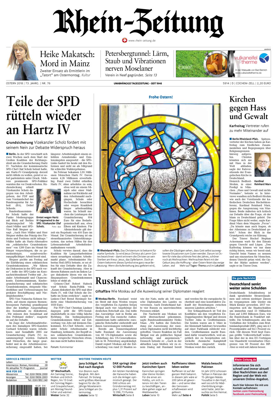 Rhein-Zeitung Kreis Cochem-Zell vom Samstag, 31.03.2018