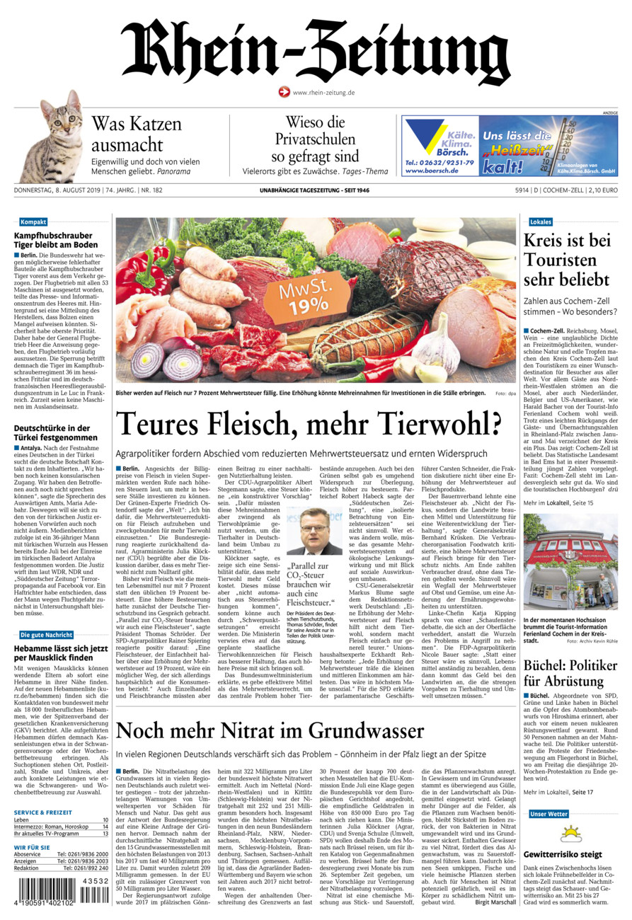 Rhein-Zeitung Kreis Cochem-Zell vom Donnerstag, 08.08.2019