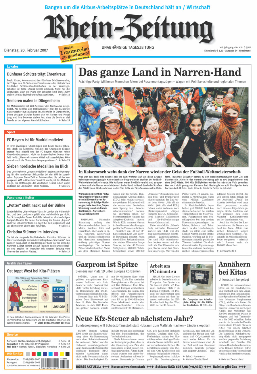 Rhein-Zeitung Kreis Cochem-Zell vom Dienstag, 20.02.2007