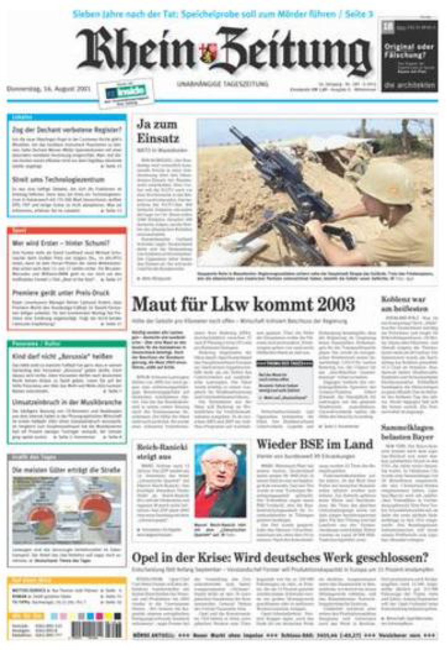 Rhein-Zeitung Kreis Cochem-Zell vom Donnerstag, 16.08.2001