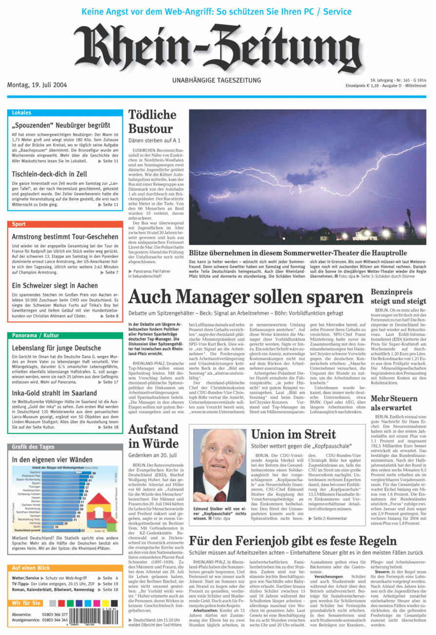 Rhein-Zeitung Kreis Cochem-Zell vom Montag, 19.07.2004