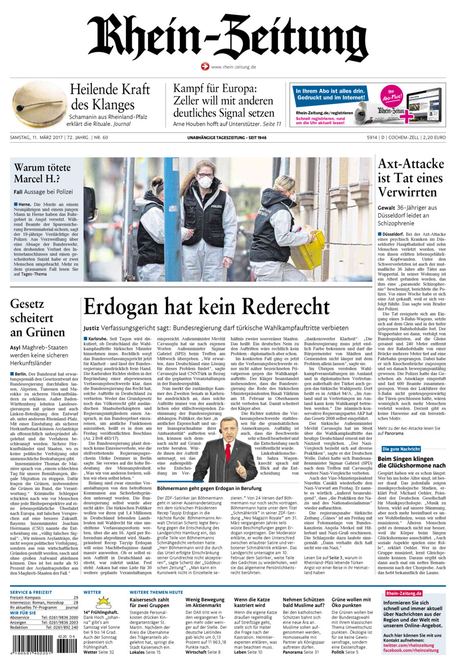 Rhein-Zeitung Kreis Cochem-Zell vom Samstag, 11.03.2017