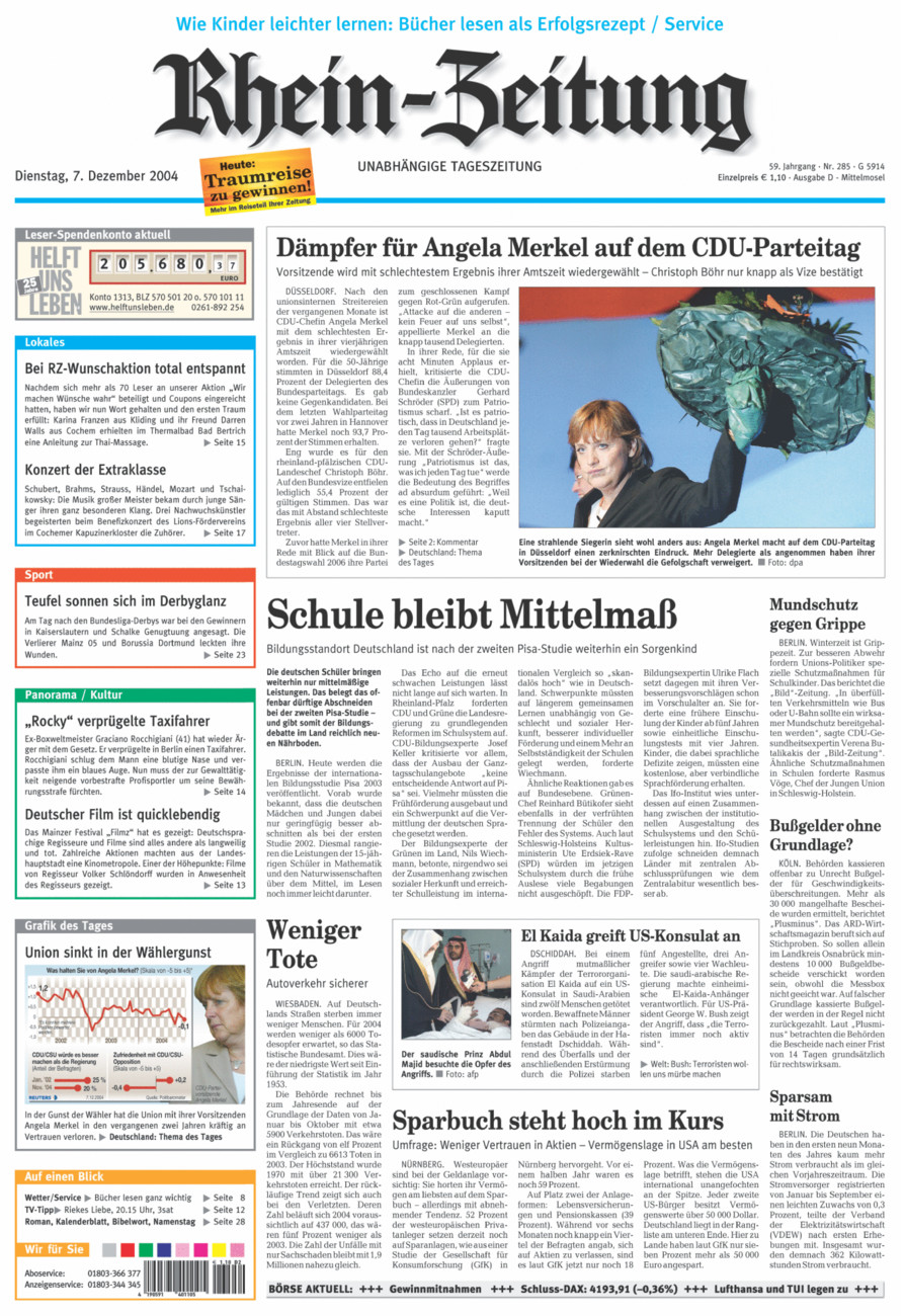 Rhein-Zeitung Kreis Cochem-Zell vom Dienstag, 07.12.2004
