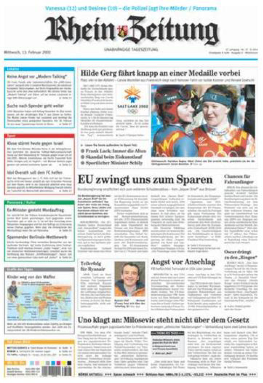 Rhein-Zeitung Kreis Cochem-Zell vom Mittwoch, 13.02.2002