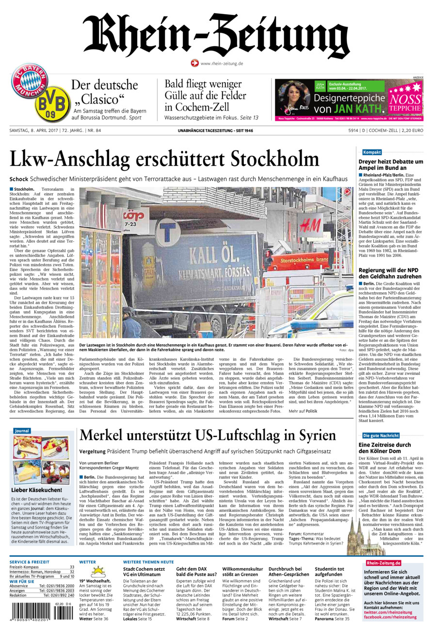Rhein-Zeitung Kreis Cochem-Zell vom Samstag, 08.04.2017