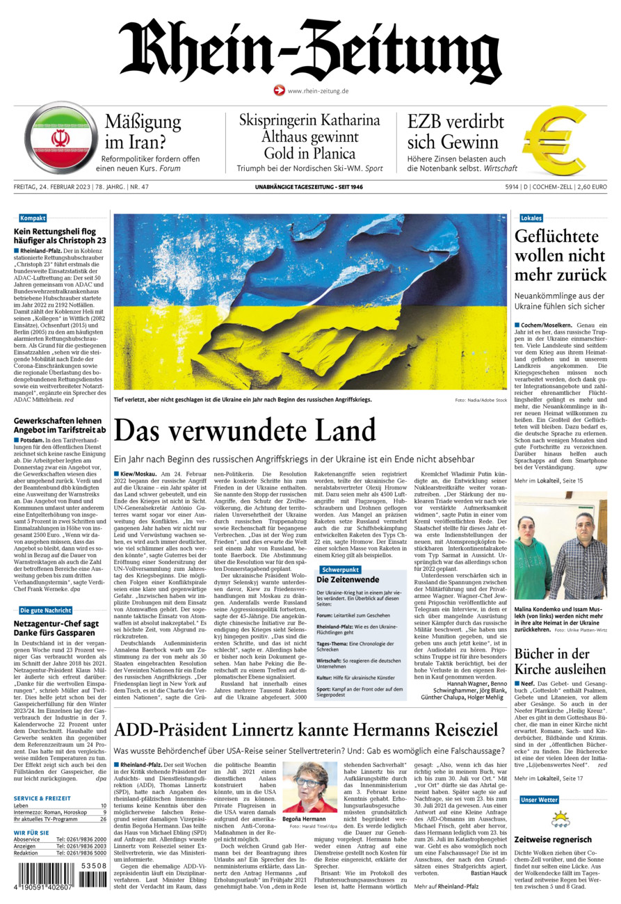 Rhein-Zeitung Kreis Cochem-Zell vom Freitag, 24.02.2023