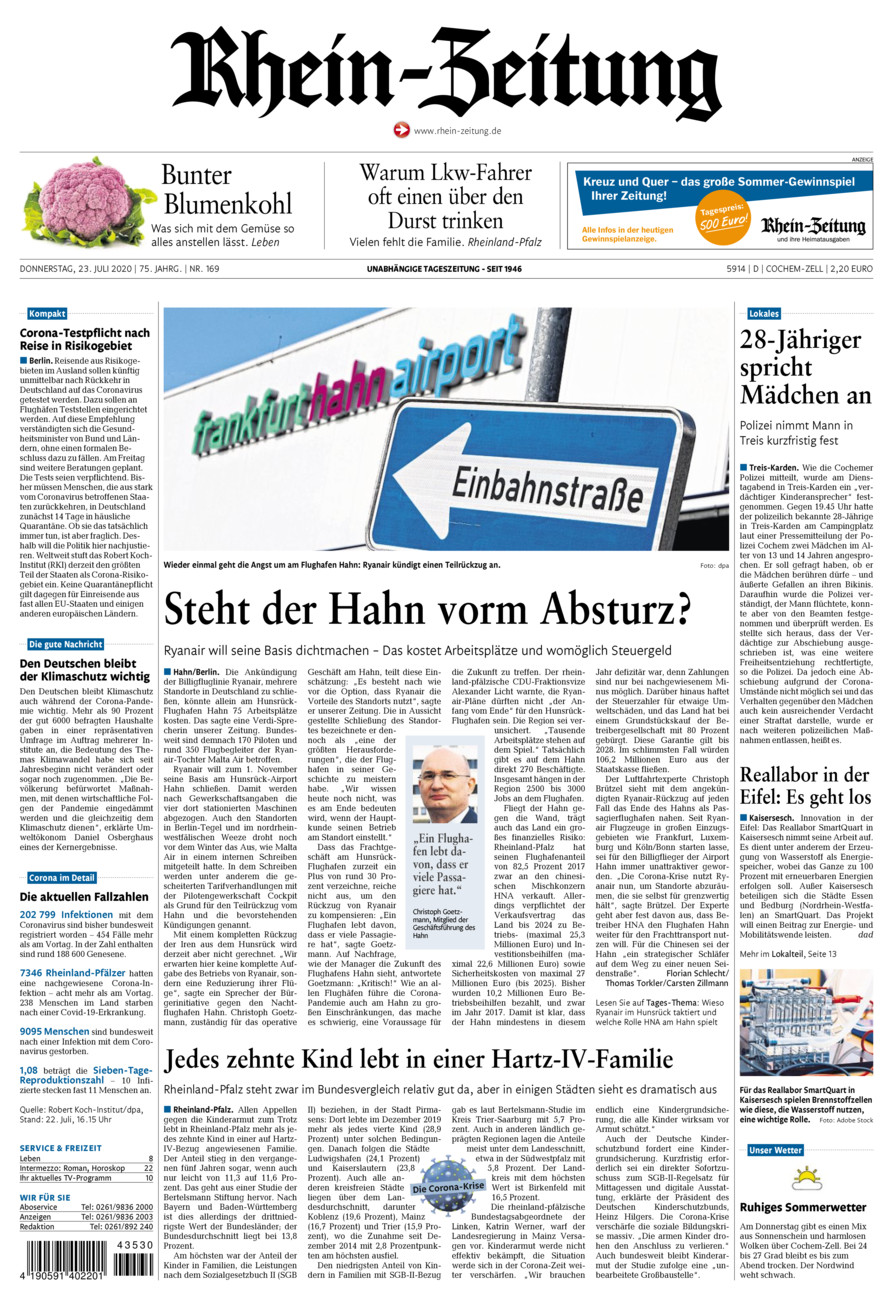 Rhein-Zeitung Kreis Cochem-Zell vom Donnerstag, 23.07.2020