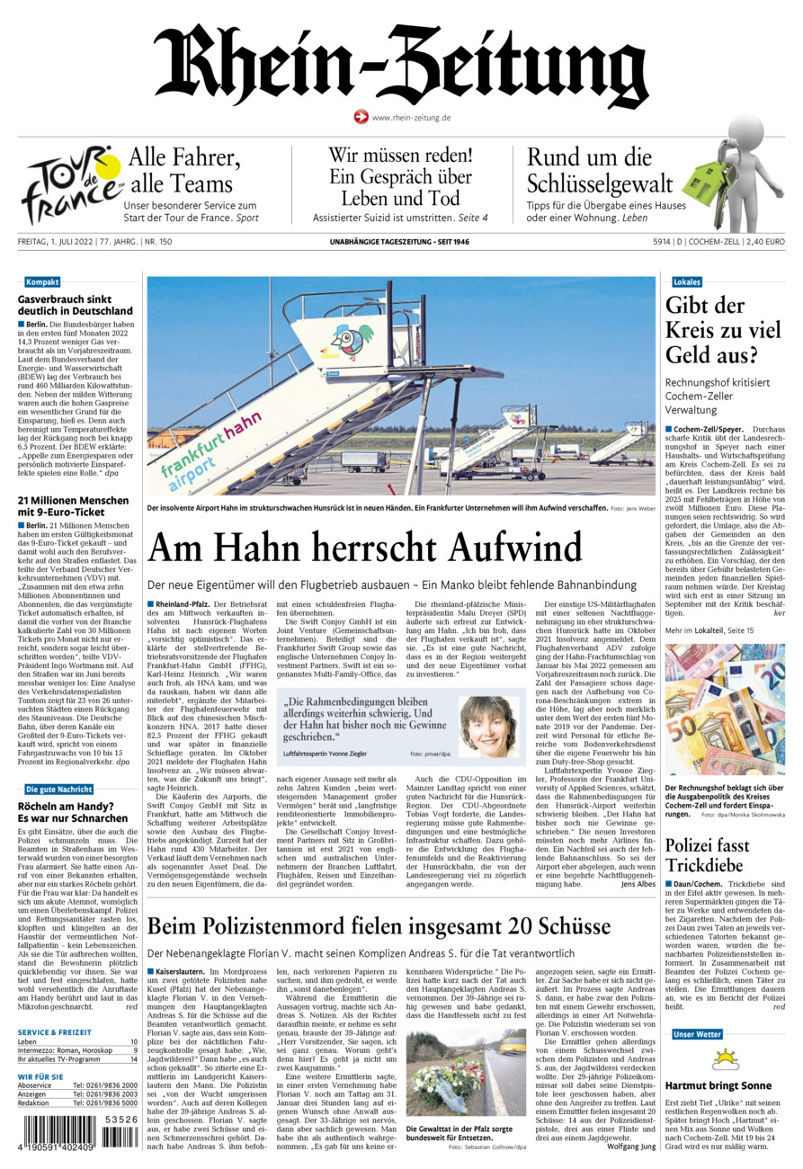 Rhein-Zeitung Kreis Cochem-Zell vom Freitag, 01.07.2022