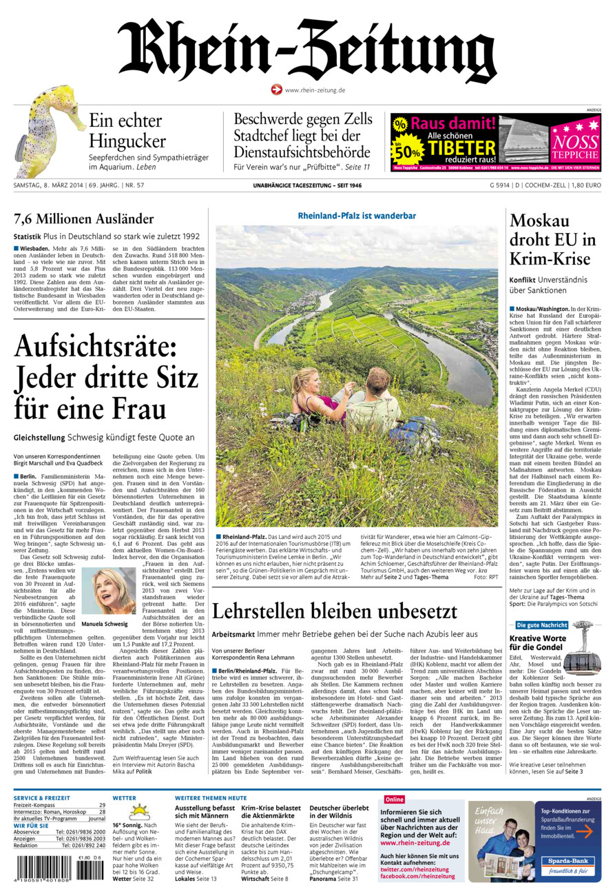 Rhein-Zeitung Kreis Cochem-Zell vom Samstag, 08.03.2014