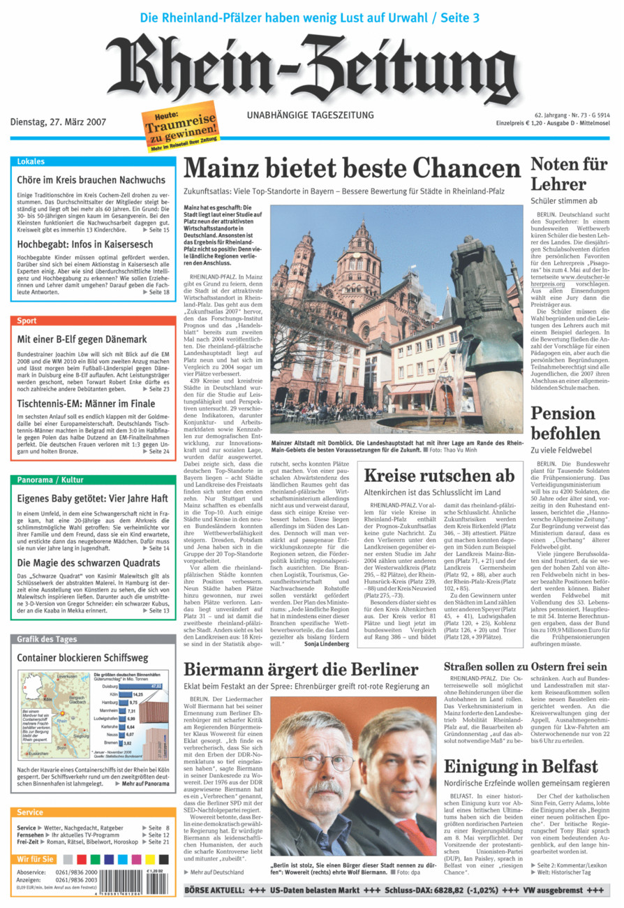 Rhein-Zeitung Kreis Cochem-Zell vom Dienstag, 27.03.2007