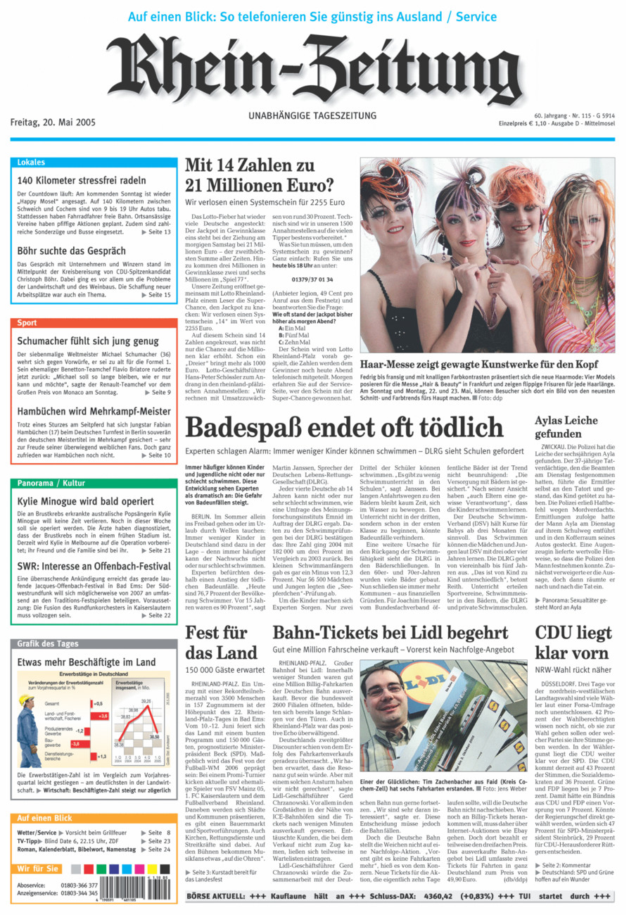 Rhein-Zeitung Kreis Cochem-Zell vom Freitag, 20.05.2005