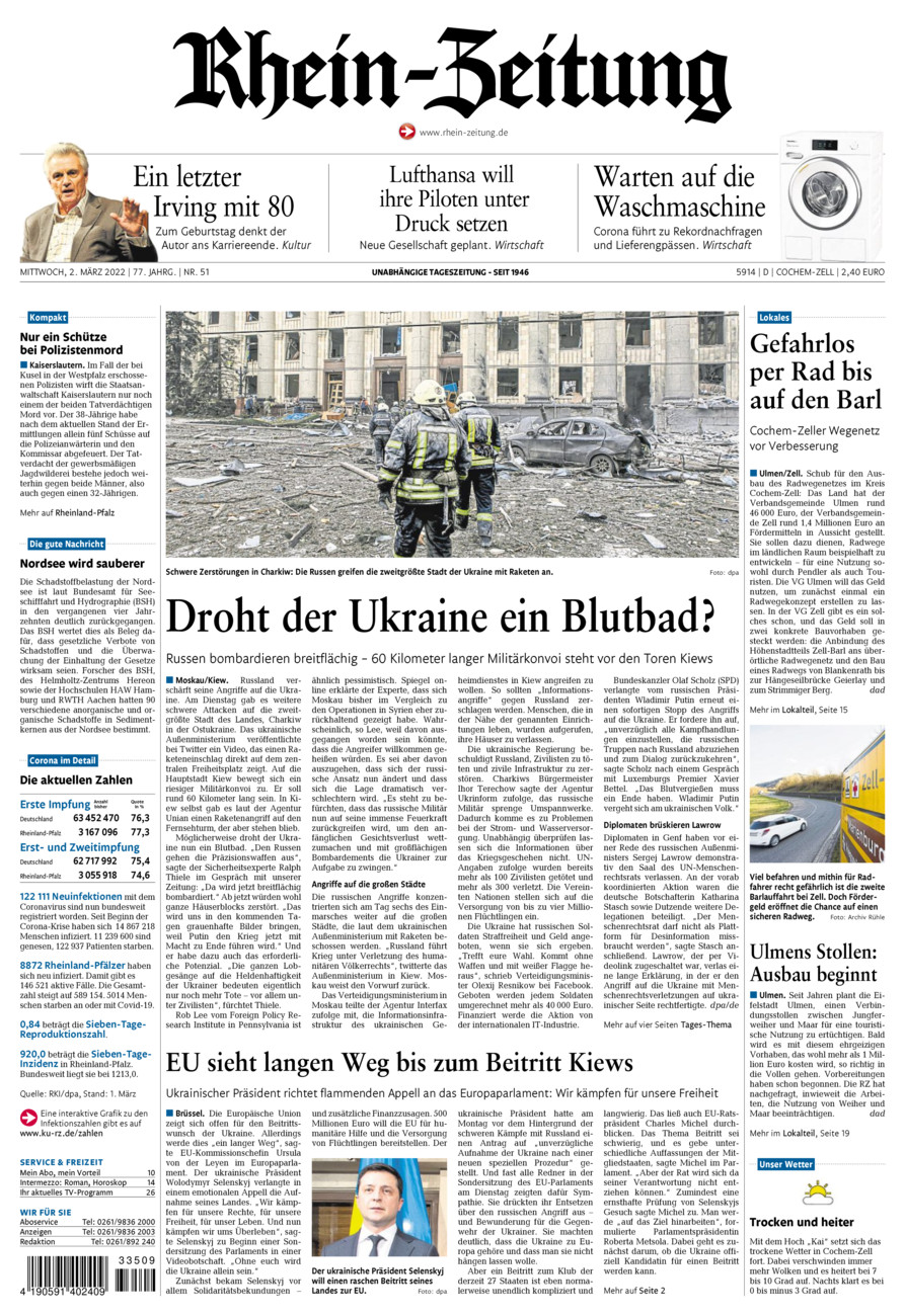 Rhein-Zeitung Kreis Cochem-Zell vom Mittwoch, 02.03.2022