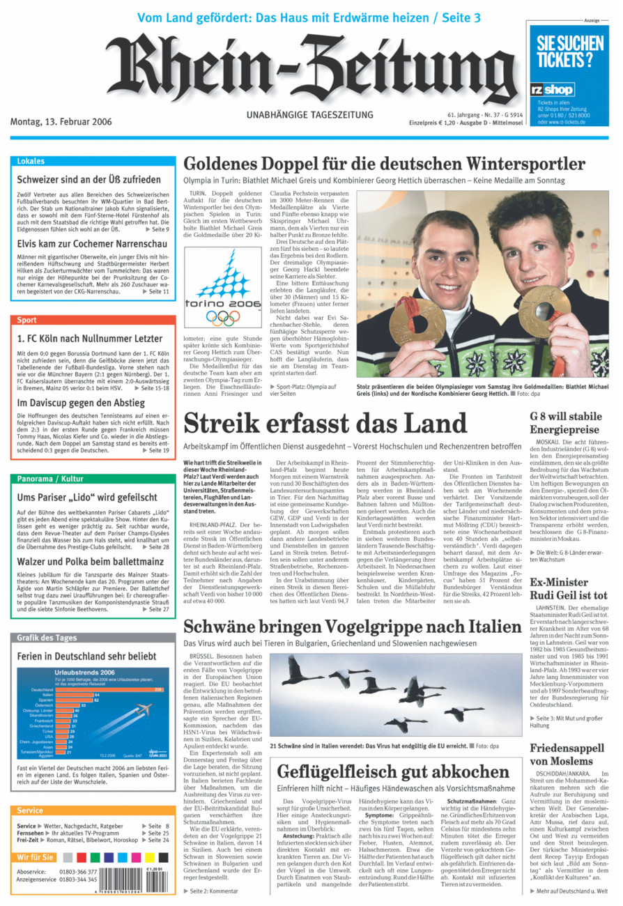 Rhein-Zeitung Kreis Cochem-Zell vom Montag, 13.02.2006