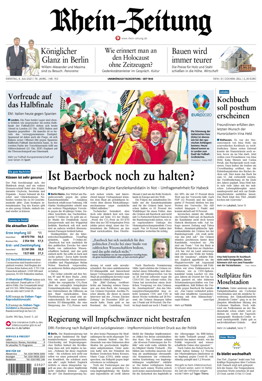 Rhein-Zeitung Kreis Cochem-Zell vom Dienstag, 06.07.2021
