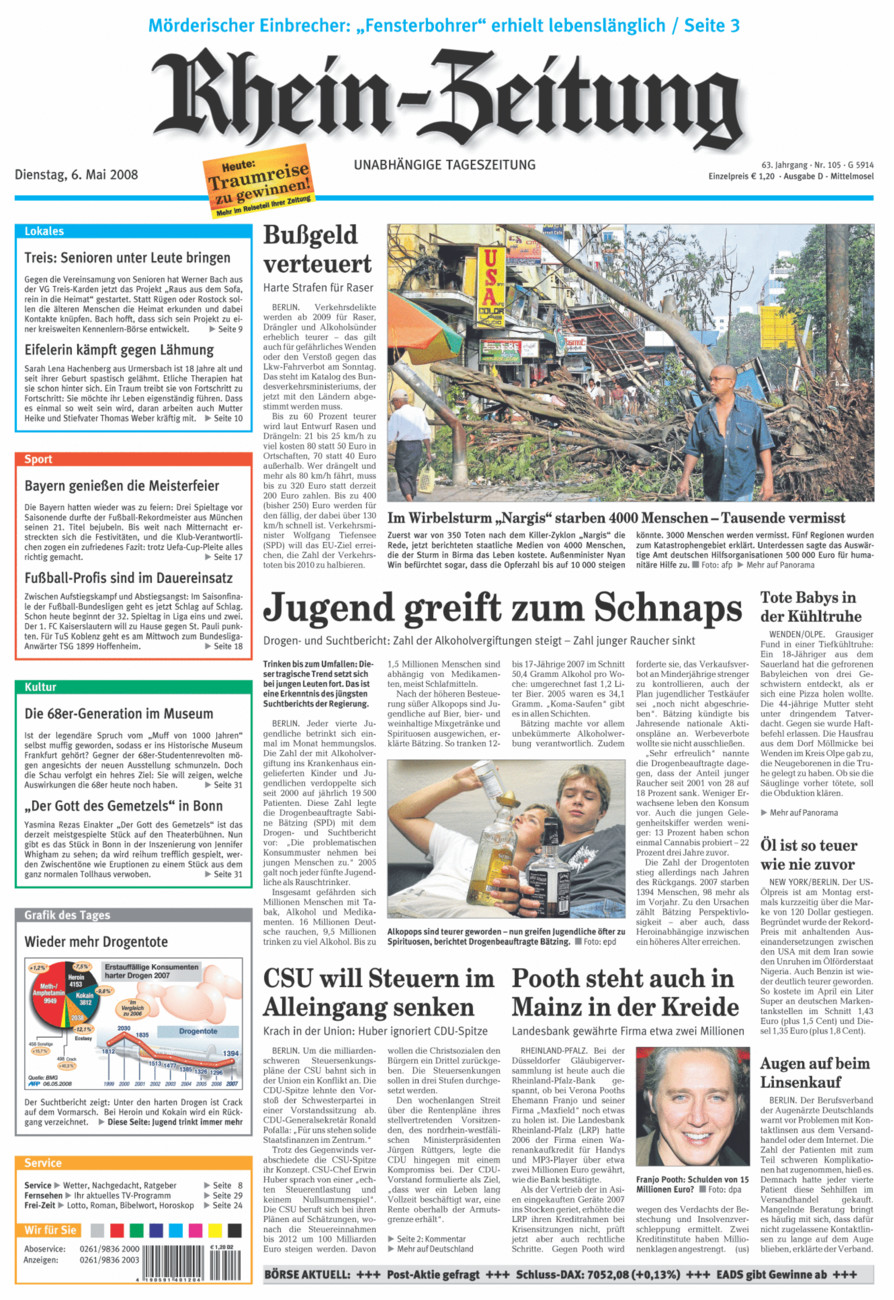 Rhein-Zeitung Kreis Cochem-Zell vom Dienstag, 06.05.2008