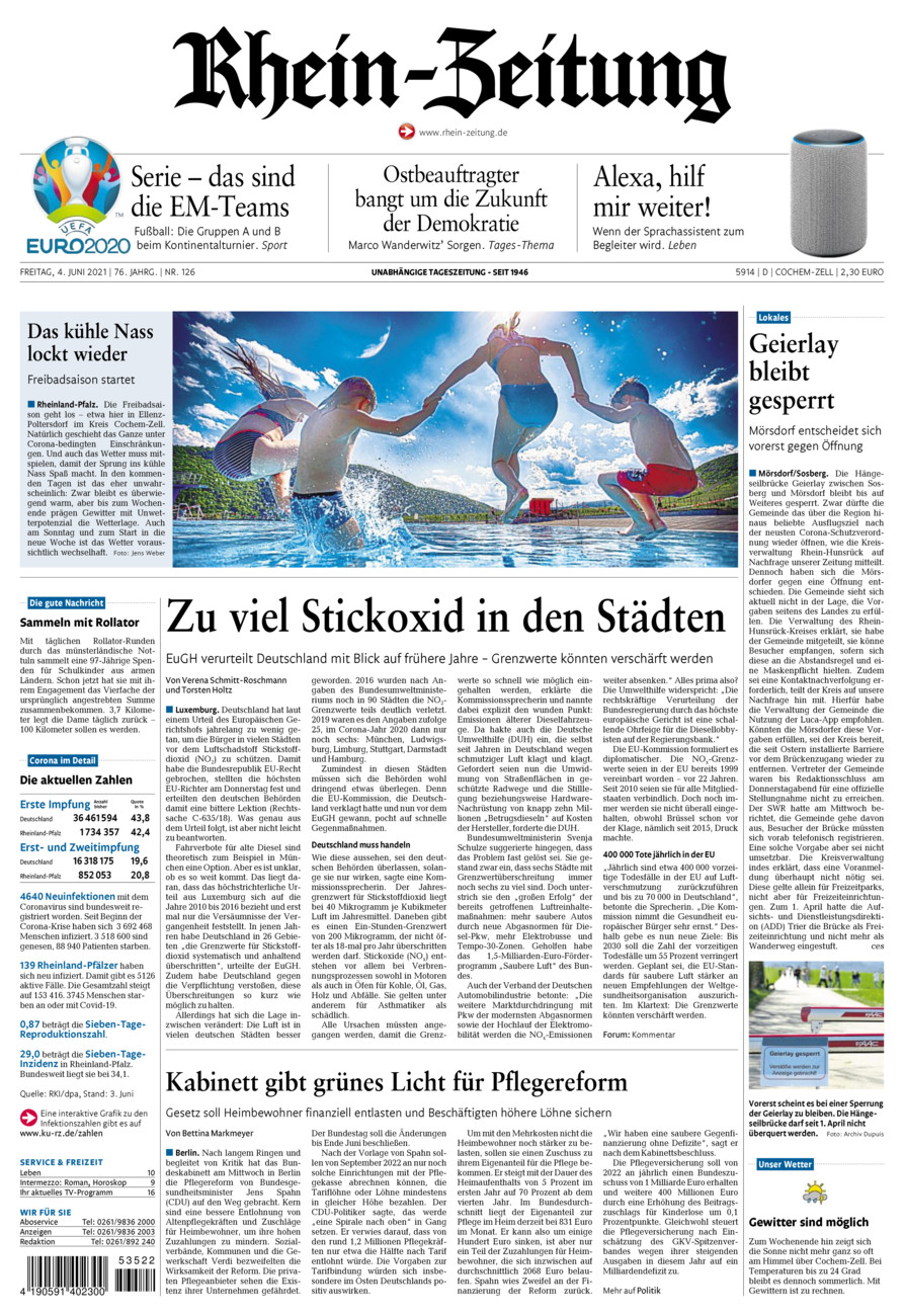 Rhein-Zeitung Kreis Cochem-Zell vom Freitag, 04.06.2021