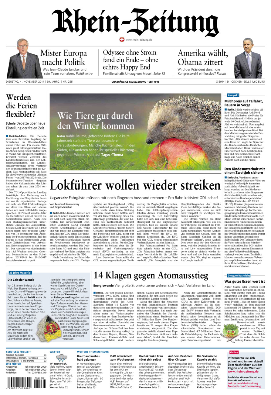 Rhein-Zeitung Kreis Cochem-Zell vom Dienstag, 04.11.2014