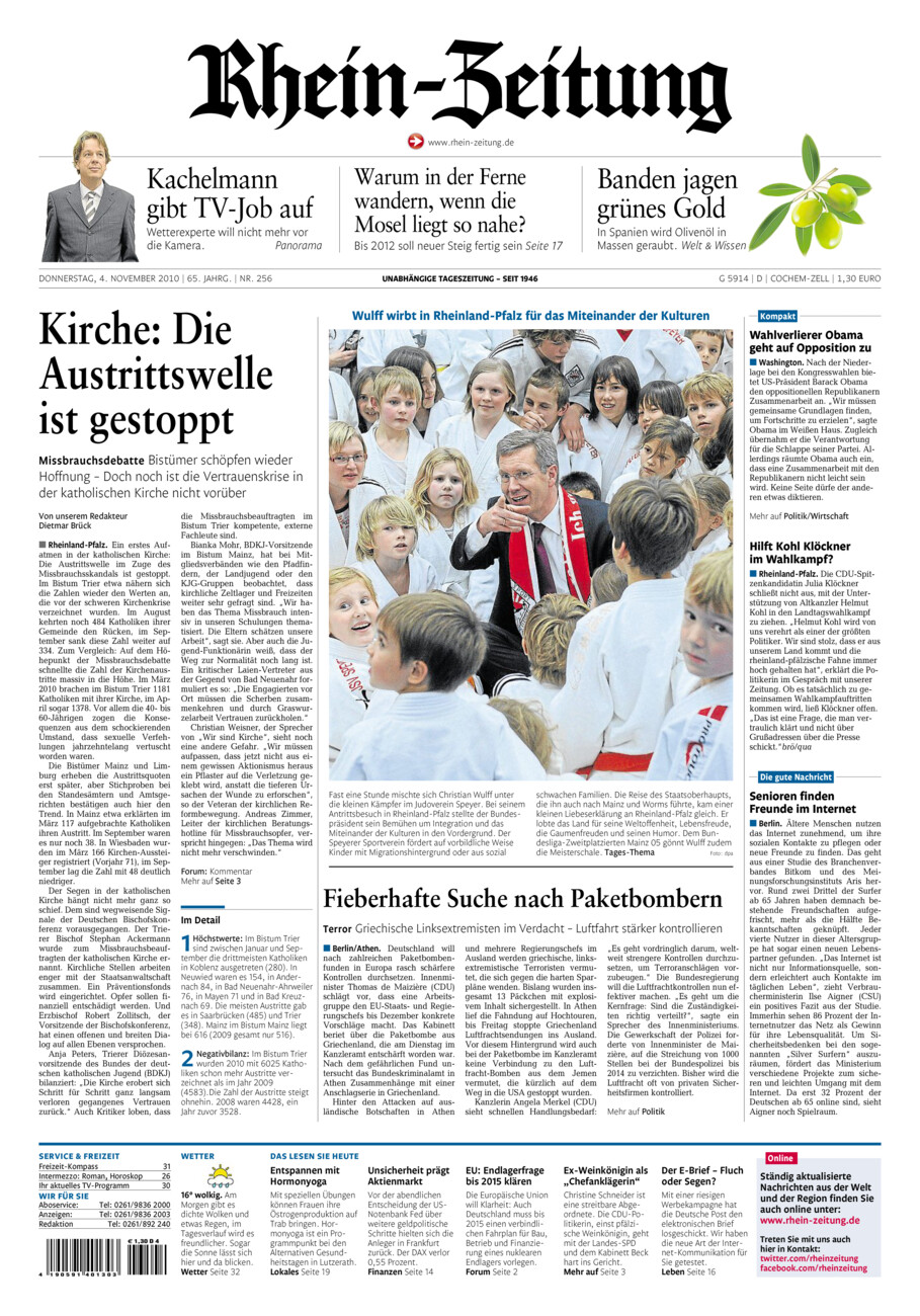 Rhein-Zeitung Kreis Cochem-Zell vom Donnerstag, 04.11.2010