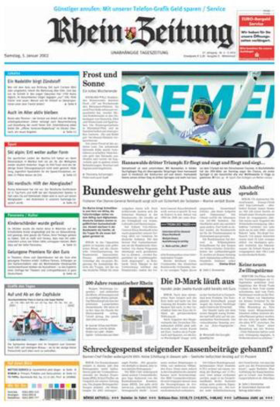 Rhein-Zeitung Kreis Cochem-Zell vom Samstag, 05.01.2002