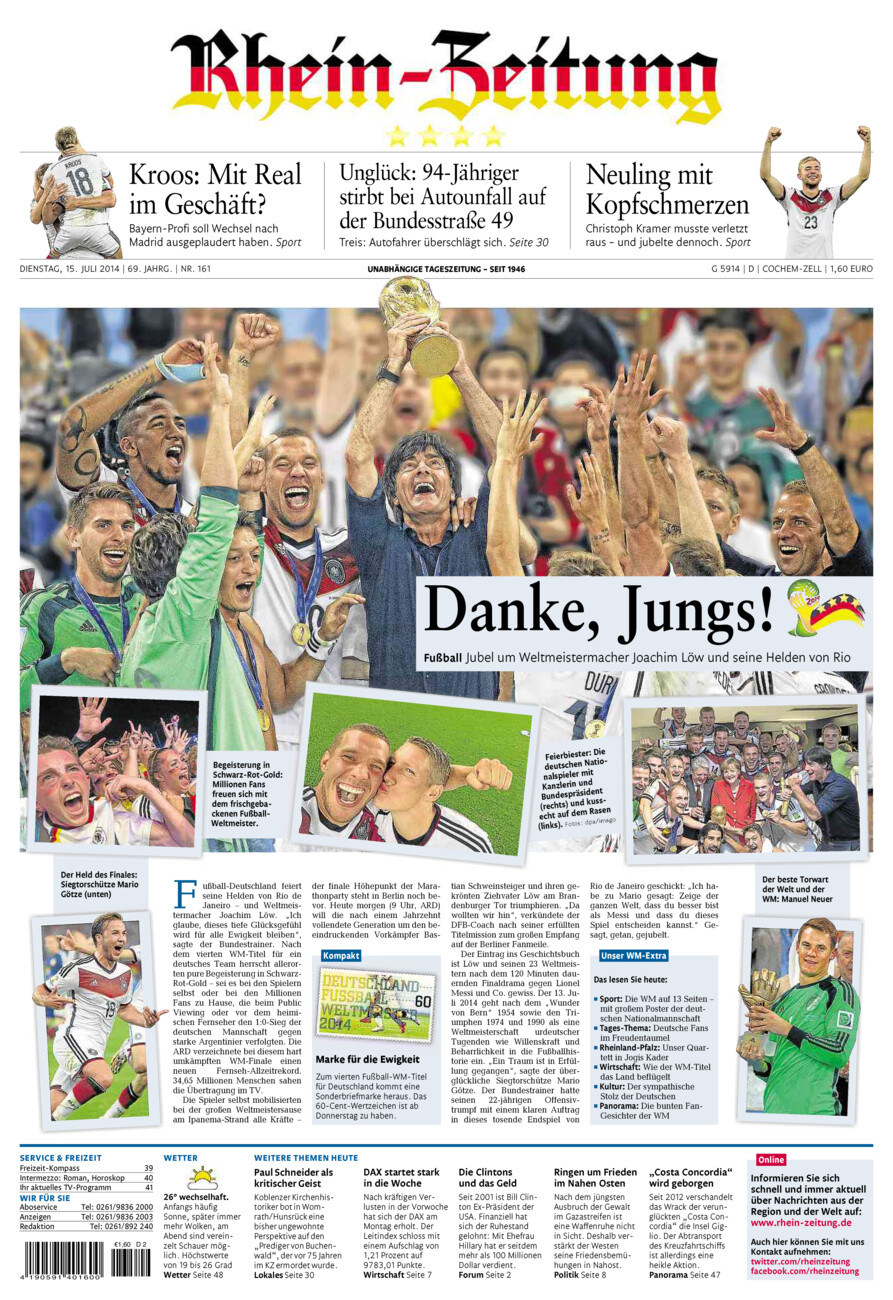 Rhein-Zeitung Kreis Cochem-Zell vom Dienstag, 15.07.2014