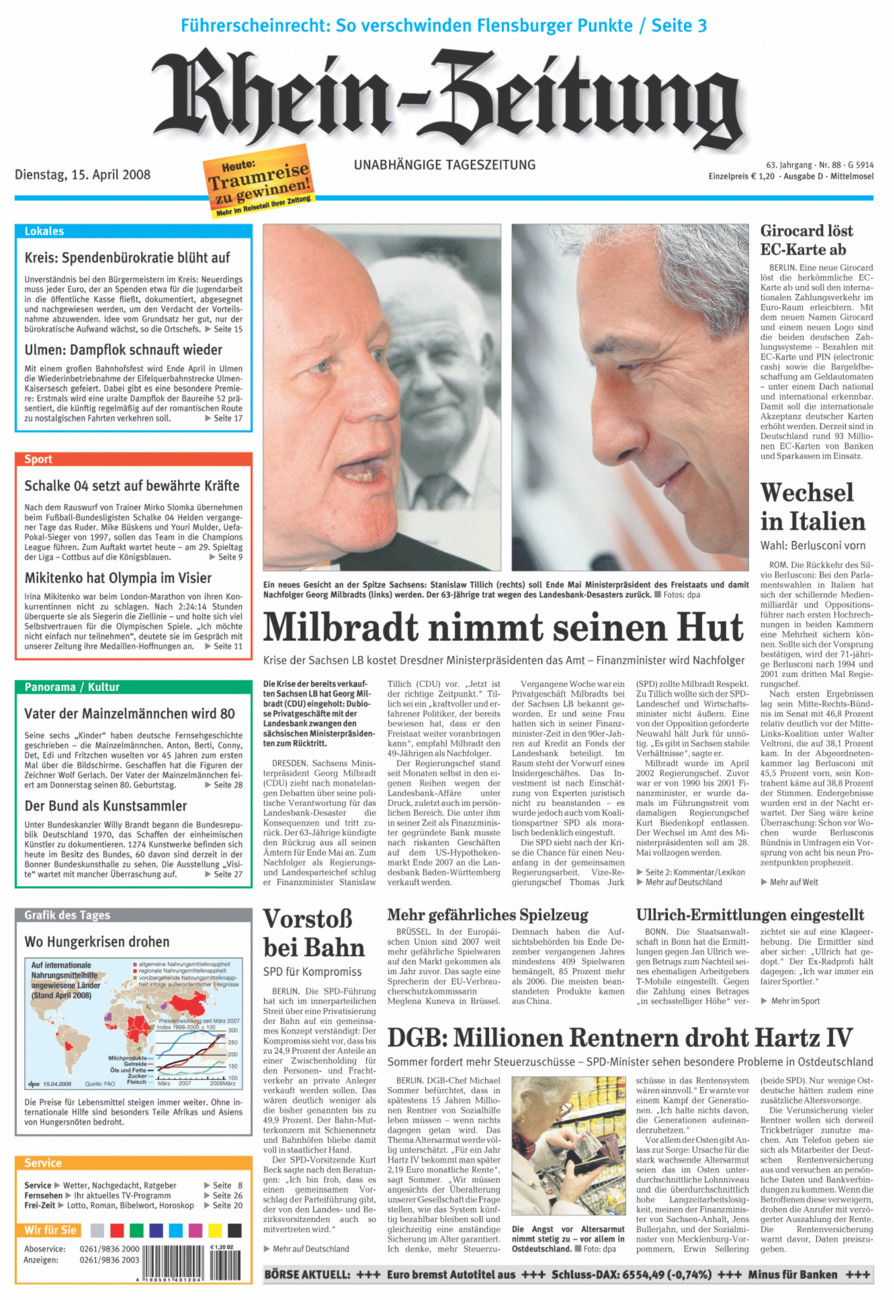 Rhein-Zeitung Kreis Cochem-Zell vom Dienstag, 15.04.2008