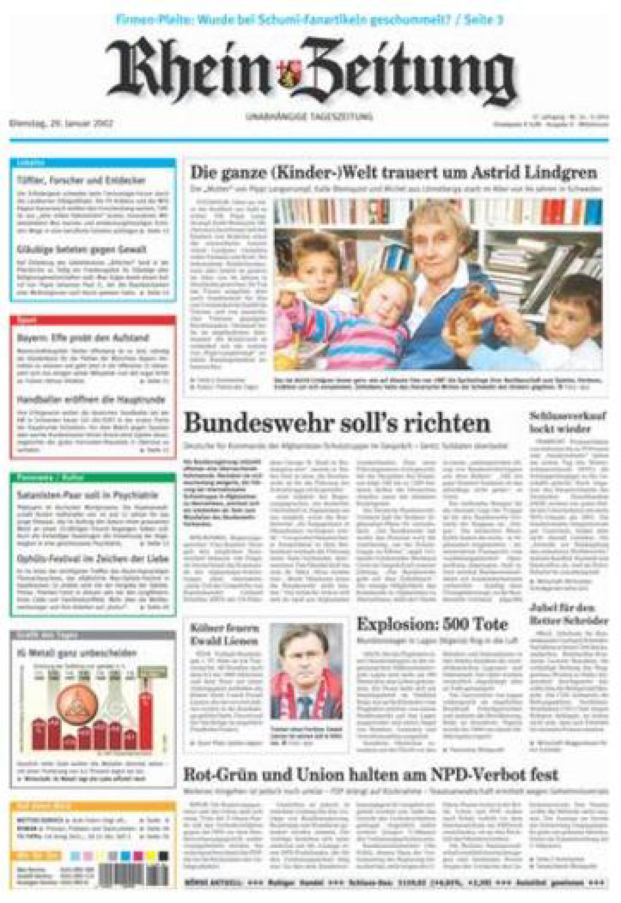 Rhein-Zeitung Kreis Cochem-Zell vom Dienstag, 29.01.2002