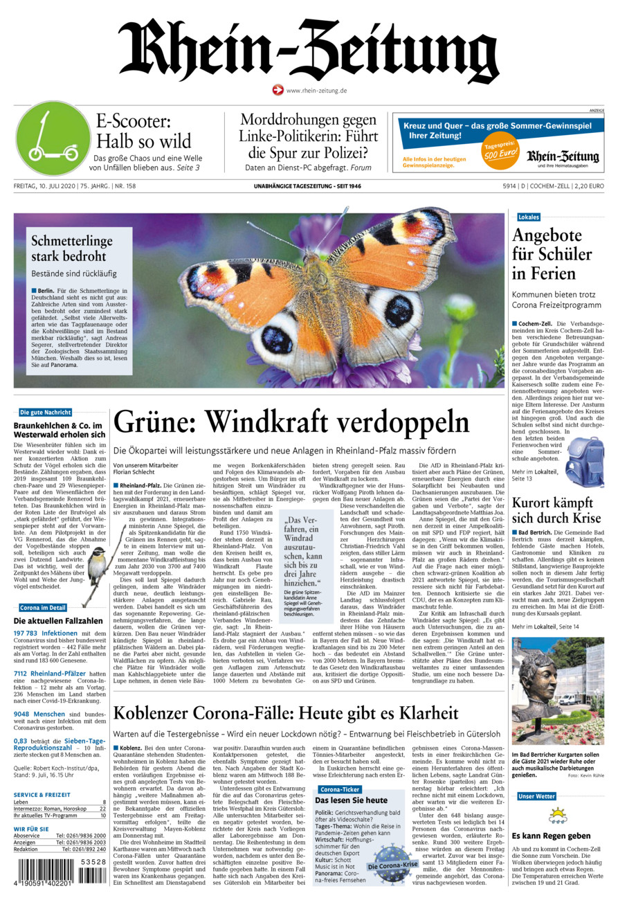 Rhein-Zeitung Kreis Cochem-Zell vom Freitag, 10.07.2020