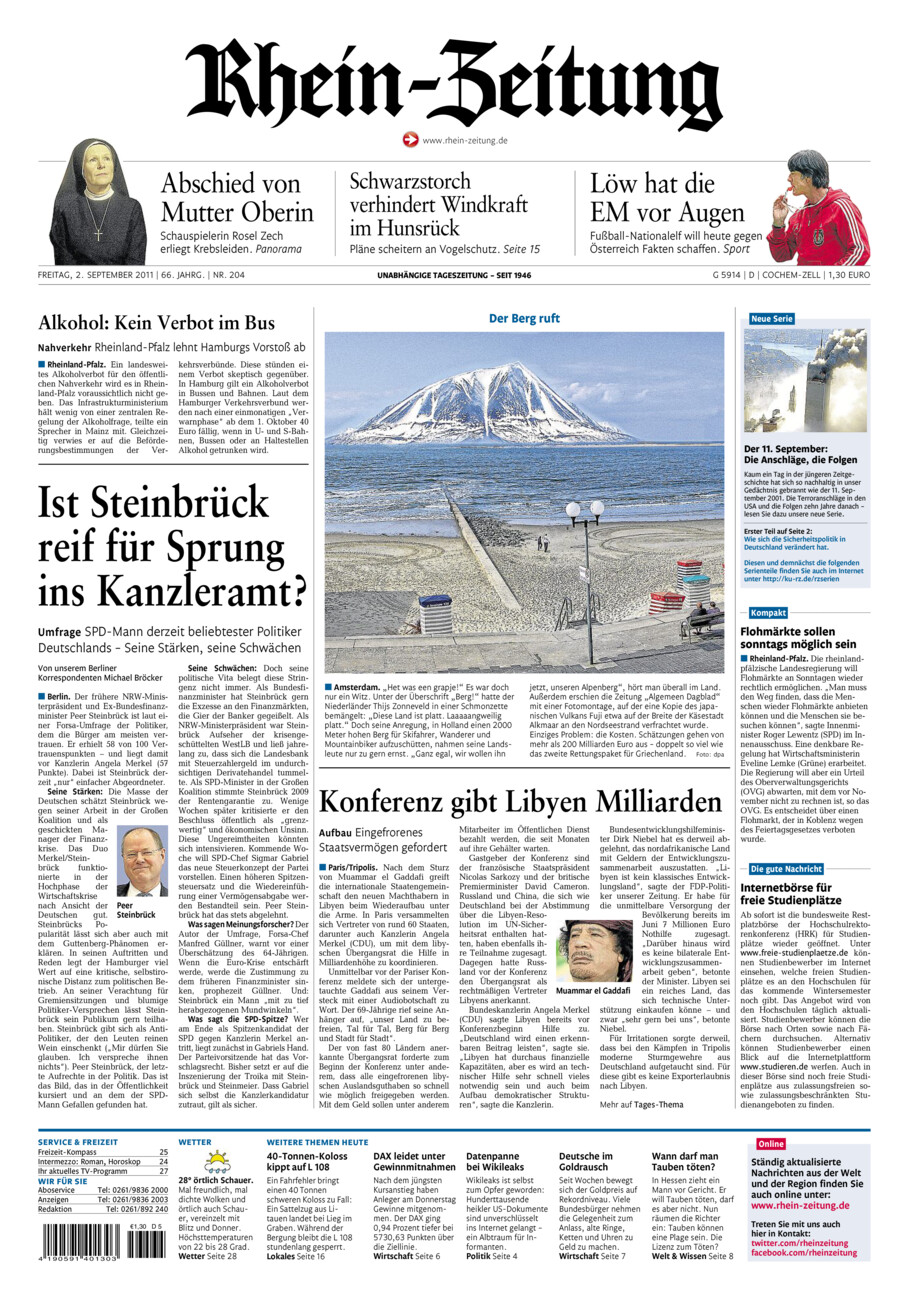 Rhein-Zeitung Kreis Cochem-Zell vom Freitag, 02.09.2011