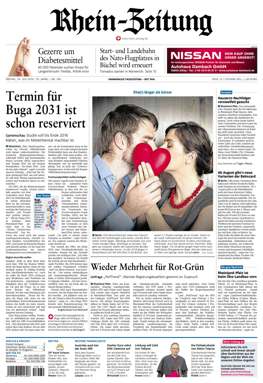 Rhein-Zeitung Kreis Cochem-Zell vom Freitag, 24.07.2015