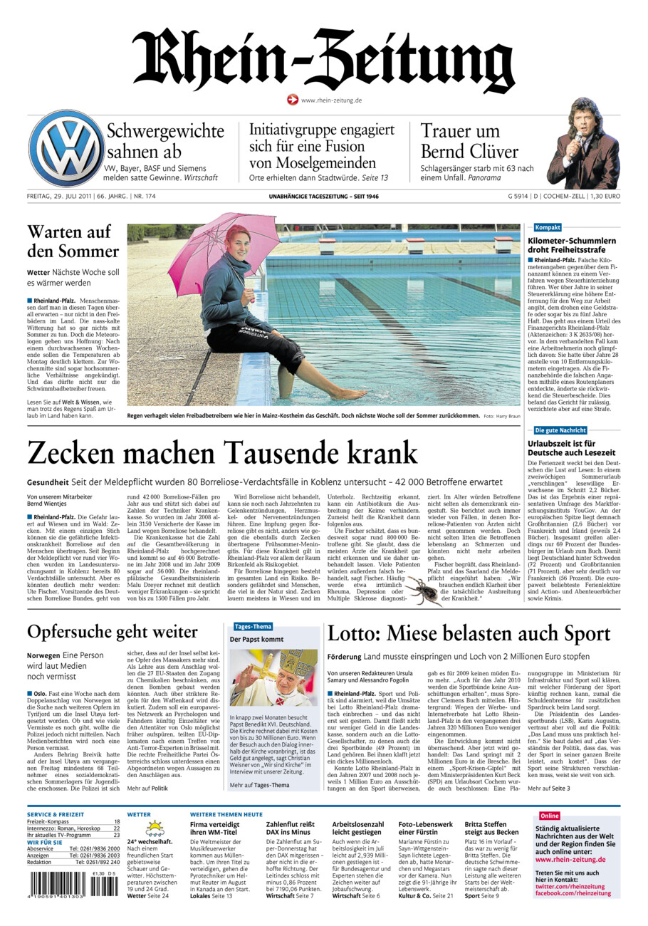 Rhein-Zeitung Kreis Cochem-Zell vom Freitag, 29.07.2011